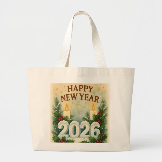 cozy happy new year 2026 tote bag (Voorkant)