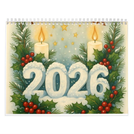cozy happy new year 2026 wall calendar kalender (Hoes)