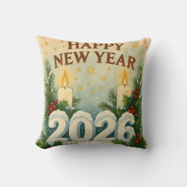 cozy happy new year throw pillow kussen