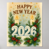 cozy happy new year winter poster (Voorkant)