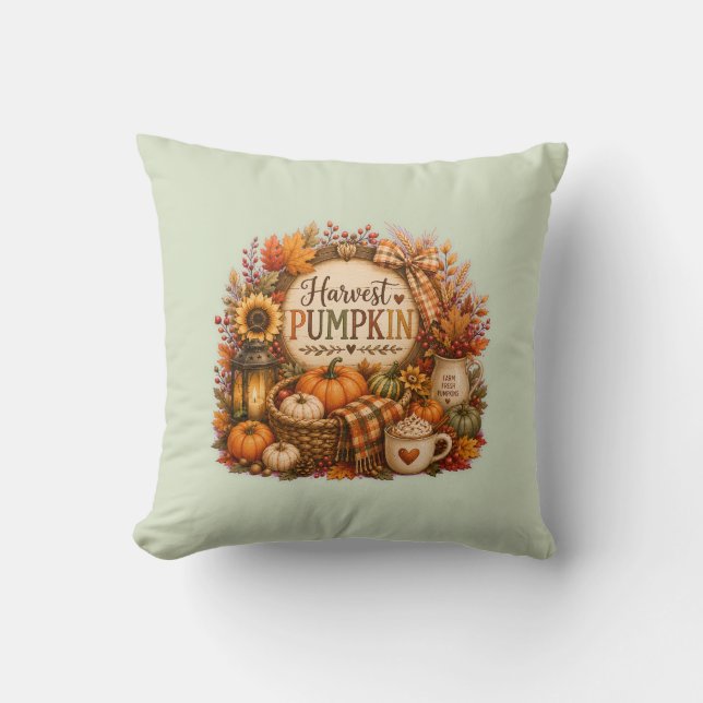 Cozy Harvest Pumpkin / Cosecha Acogedora Kussen (Voorkant)