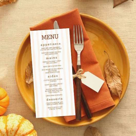 Cozy Harvest Thanksgiving Turkey Fall Dinner  Menu