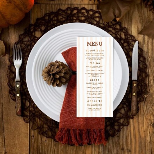 Cozy Harvest Thanksgiving Turkey Fall Dinner  Menu