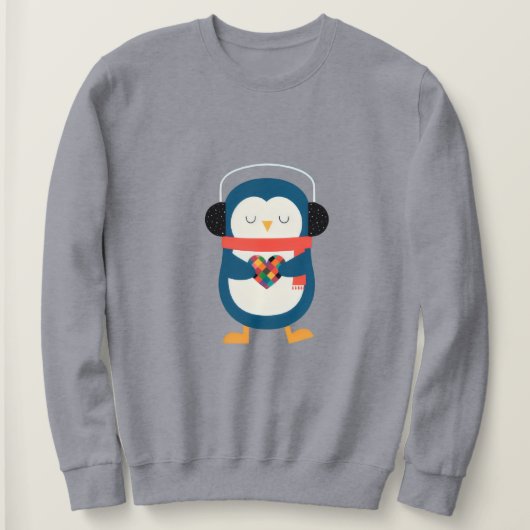 Cozy Heart Penguin Trui (Design voorkant)