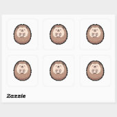 Cozy Hedgehog – Cute Kawaii Illustration Vierkante Sticker (Vel)