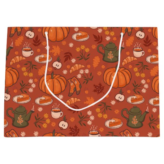 Cozy Herfst Autumn Gift Bag Groot Cadeauzakje (Voorkant)