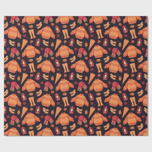 Cozy Herfst Cadeaupapier (Vlak)