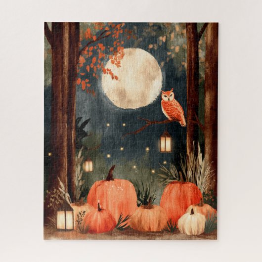 Cozy Herfst Forest Uil Legpuzzel (Verticaal)