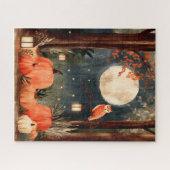 Cozy Herfst Forest Uil Legpuzzel (Horizontaal)