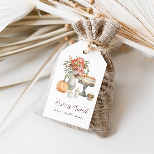 Cozy Herfst Pumpkin "Love is Sweet" Cadeaulabel