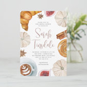 Cozy Herfst White Pumpkin & Pastries Vrijgezellenf Kaart (Staand voorkant)