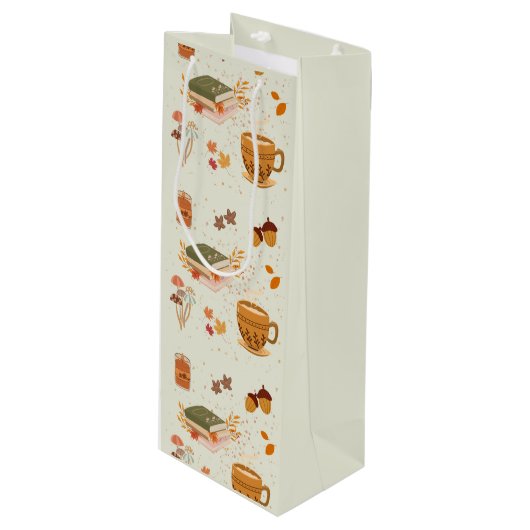 Cozy Herfst Wijn Cadeautas (Voorkant Gekanteld)