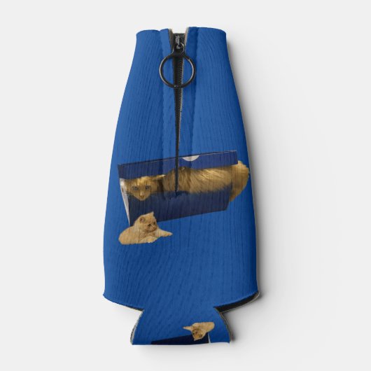 Cozy Hideaway: De gemberkat in de schoenendoos Flesjeskoeler (Achterkant)