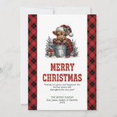 Cozy highland cow Christmas greeting design Feestdagenkaart (Voorkant)