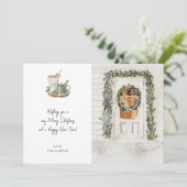 Cozy Holiday Deuren, Hot Drink Holiday Kaart (Staand voorkant)