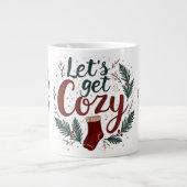 Cozy Holiday Pine Berry Lettering Grote Koffiekop (Voorkant)