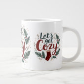 Cozy Holiday Pine Berry Lettering Grote Koffiekop (Rechts)