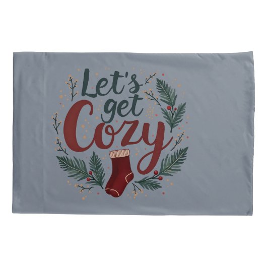 Cozy Holiday Pine Berry Lettering Kussensloop (Achterkant-Links)