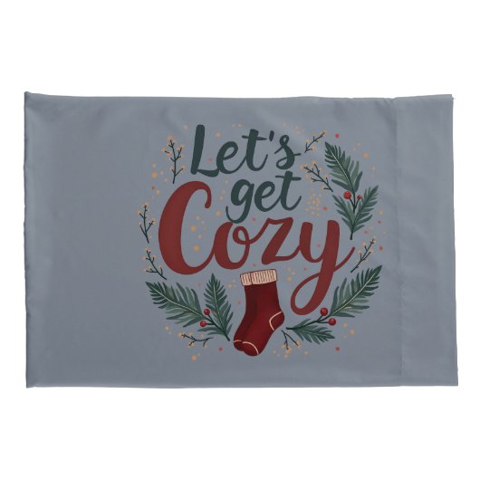 Cozy Holiday Pine Berry Lettering Kussensloop (Achterkant-Rechts)