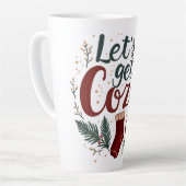 Cozy Holiday Pine Berry Lettering Latte Mok (Linkerhoek)