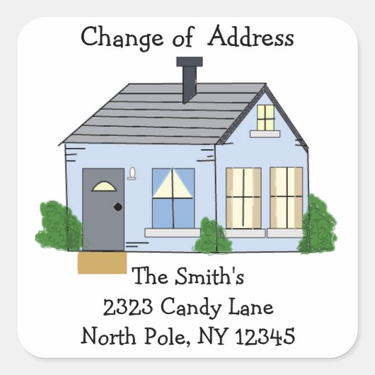 Cozy Home Change of Address Vierkante Sticker (Voorkant)