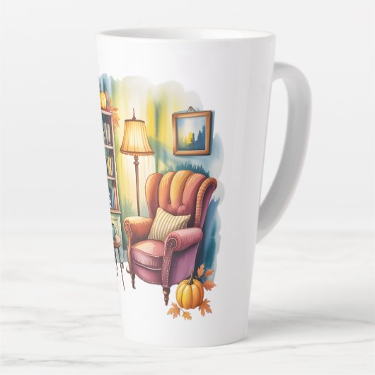 Cozy Home Reading Bouteilles — Framed Wall  Latte Mok (Rechterhoek)