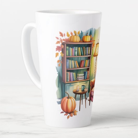 Cozy Home Reading Bouteilles — Framed Wall  Latte Mok (Linkerhoek)