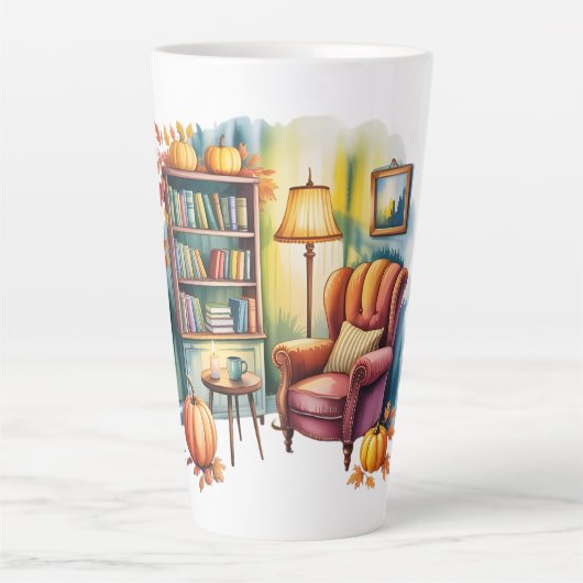 Cozy Home Reading Bouteilles — Framed Wall  Latte Mok (Voorkant)