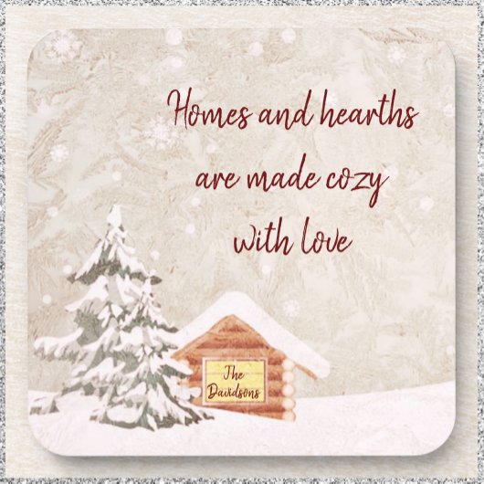 Cozy Home Winter Scene Bier Onderzetter