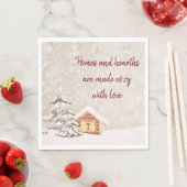 Cozy Home Winter Scene Paper Napkins Servet (Insitu)
