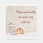 Cozy Home Winter Scene Paper Napkins Servet (Voorkant)