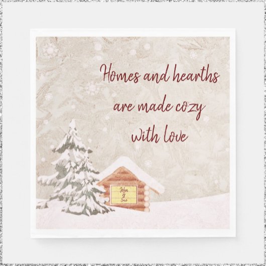 Cozy Home Winter Scene Paper Napkins Servet
