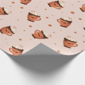 Cozy Hot Chocolate - Cute Mug Pattern with Whipped Cadeaupapier (Hoek)