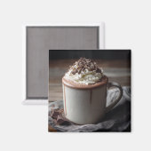 Cozy Hot Chocolate Whipped Cream Photo Magneet (Voorkant / Achterkant)