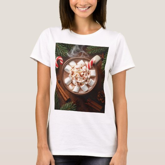 Cozy Hot Chocolate with Marshmallows - Festive T-shirt (Voorkant)