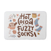 Cozy Hot Cocoa en Fuzzy Sokken Ontwerp Badmat (Voorkant)