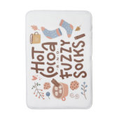 Cozy Hot Cocoa en Fuzzy Sokken Ontwerp Badmat (Voorkant Verticaal)