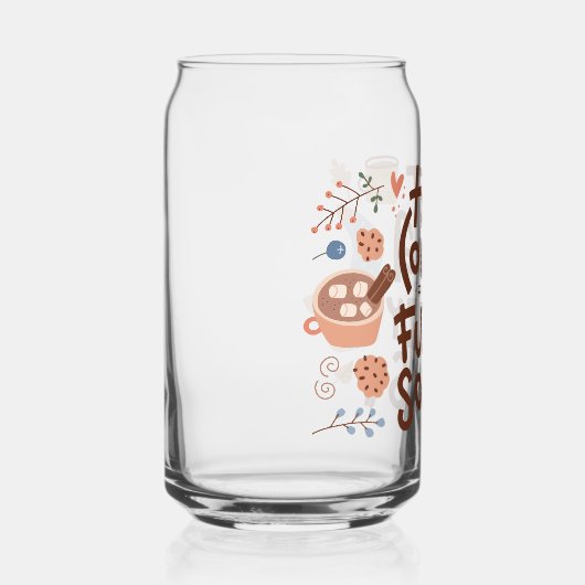 Cozy Hot Cocoa en Fuzzy Sokken Ontwerp Blikvorm Glas (Rechts)
