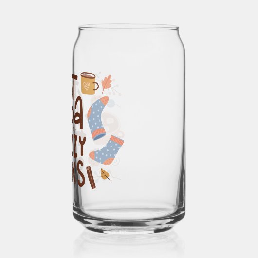 Cozy Hot Cocoa en Fuzzy Sokken Ontwerp Blikvorm Glas (Links)
