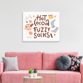 Cozy Hot Cocoa en Fuzzy Sokken Ontwerp Canvas Afdruk (Insitu (Woonkamer))