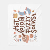 Cozy Hot Cocoa en Fuzzy Sokken Ontwerp Fleece Deken (Voorkant)