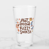 Cozy Hot Cocoa en Fuzzy Sokken Ontwerp Glas (Voorkant)