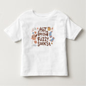 Cozy Hot Cocoa en Fuzzy Sokken Ontwerp Kinder Shirts (Voorkant)