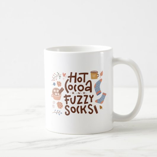 Cozy Hot Cocoa en Fuzzy Sokken Ontwerp Koffiemok (Rechts)