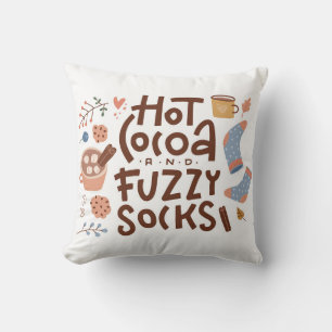 Cozy Hot Cocoa en Fuzzy Sokken Ontwerp Kussen