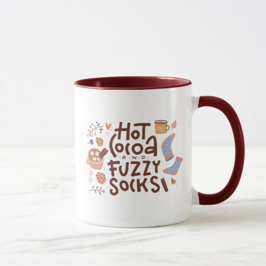 Cozy Hot Cocoa en Fuzzy Sokken Ontwerp Mok (Rechts)