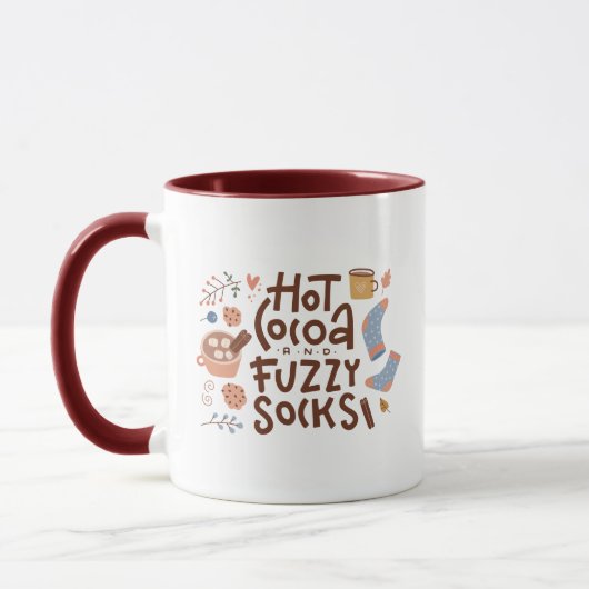Cozy Hot Cocoa en Fuzzy Sokken Ontwerp Mok (Links)