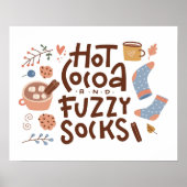 Cozy Hot Cocoa en Fuzzy Sokken Ontwerp Poster (Voorkant)