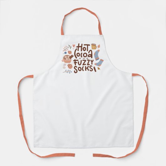 Cozy Hot Cocoa en Fuzzy Sokken Ontwerp Schort (Voorkant)