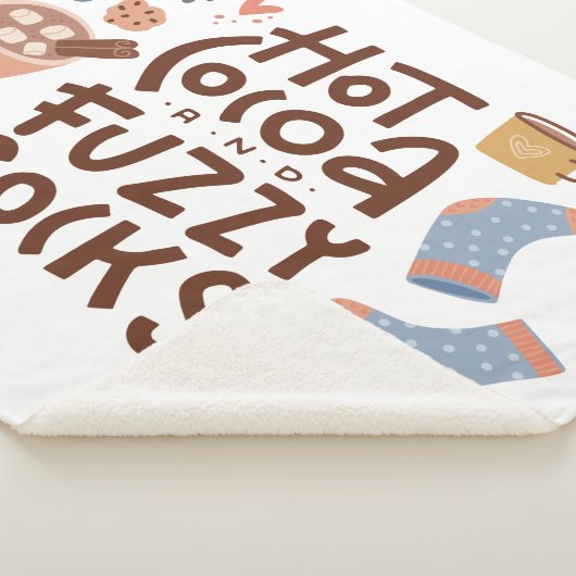 Cozy Hot Cocoa en Fuzzy Sokken Ontwerp Sherpa Deken (3/4)